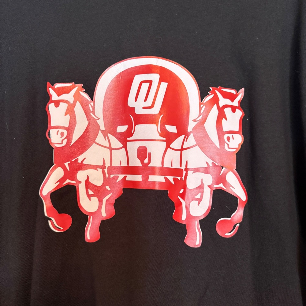 Hanes X-Temp Mens Oklahoma Sooners Polo Shirt Black 3XL Short Sleeve Football OU - Picture 3 of 8